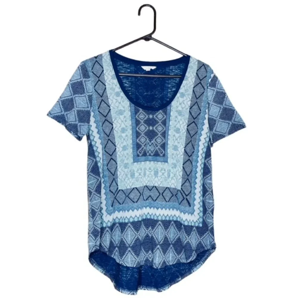 LUCKY BRAND Geometric Burnout Top - Size Large